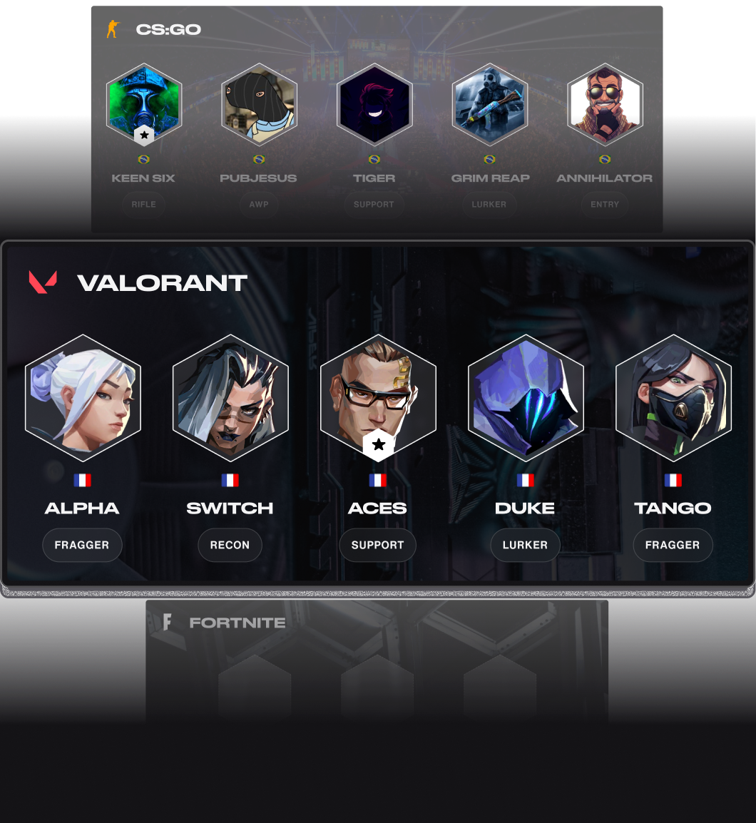 Team rosters screenshot